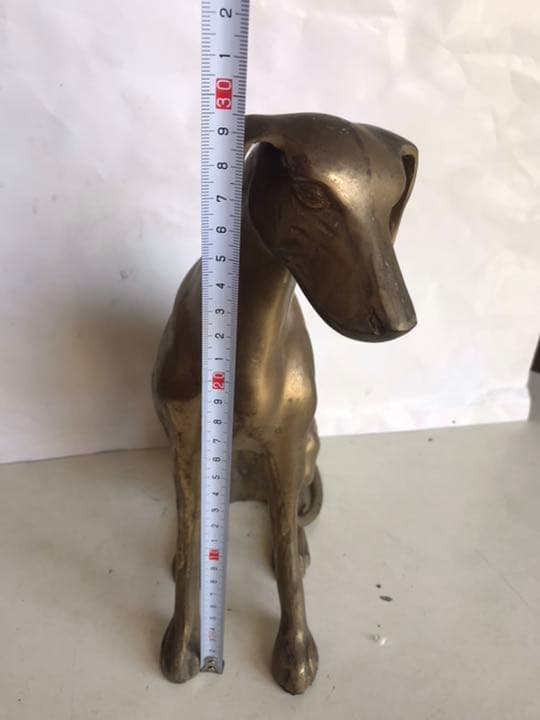 狗置物，真鍮製，工藝美術品，高29cm，重3500克。