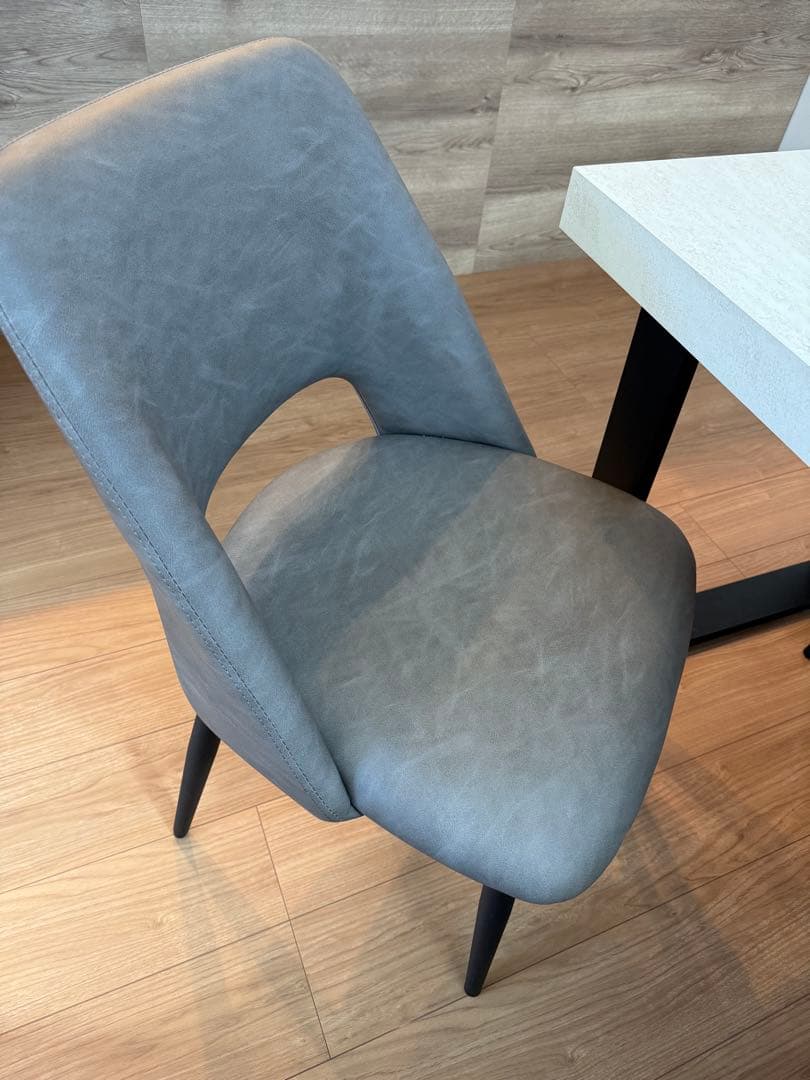 【引取り限定】大理石調 4人掛け ダイニングテーブルセット