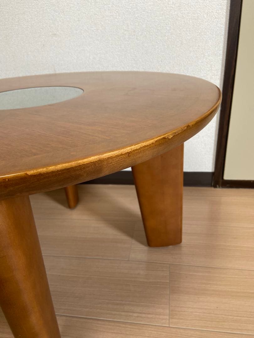 maruni マルニ木工　ちゃぶ台　ガラス　座卓　丸テーブル　円卓　サイド