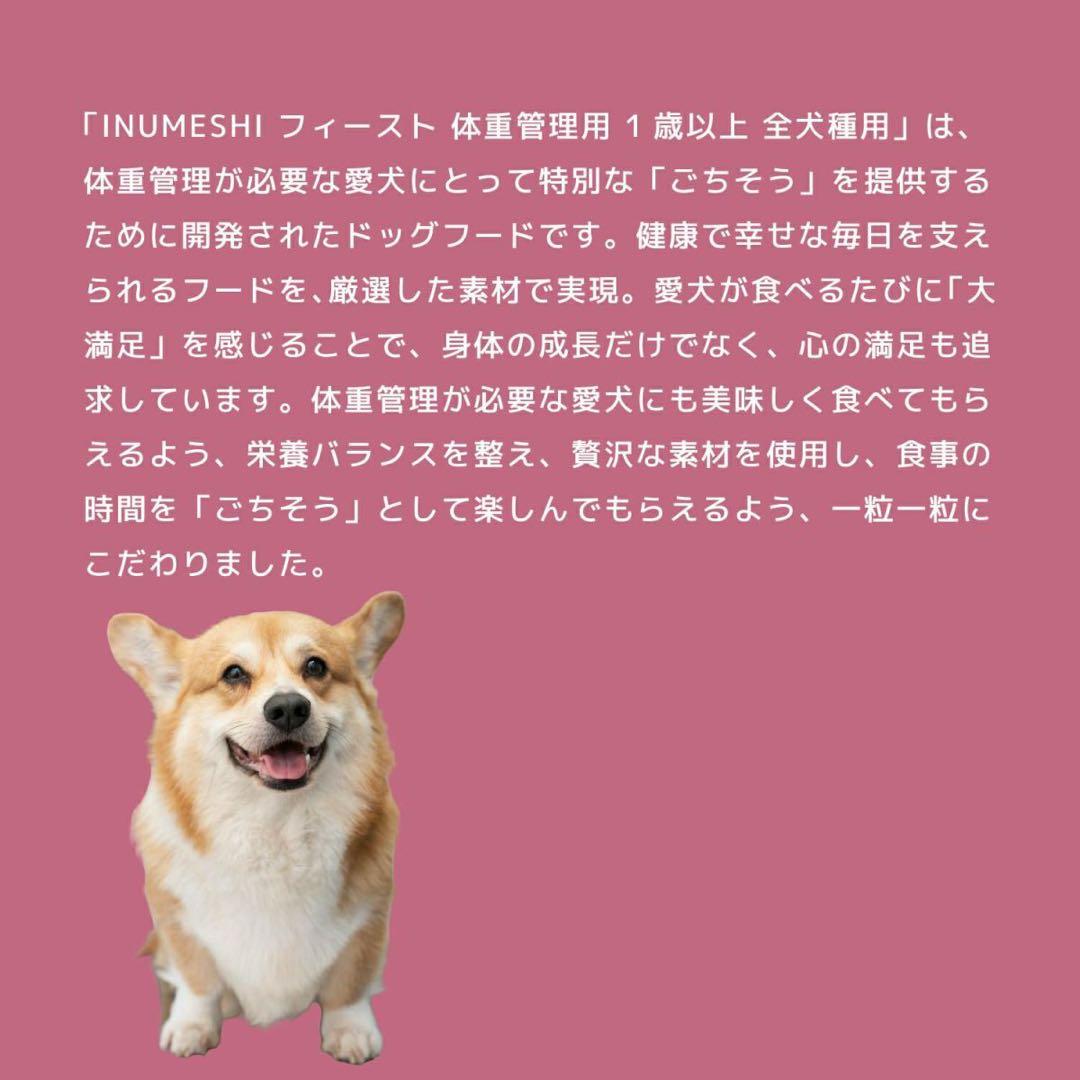 INUMESHI・フィースト　体重管理用・1歳以上　全犬種用　15kg