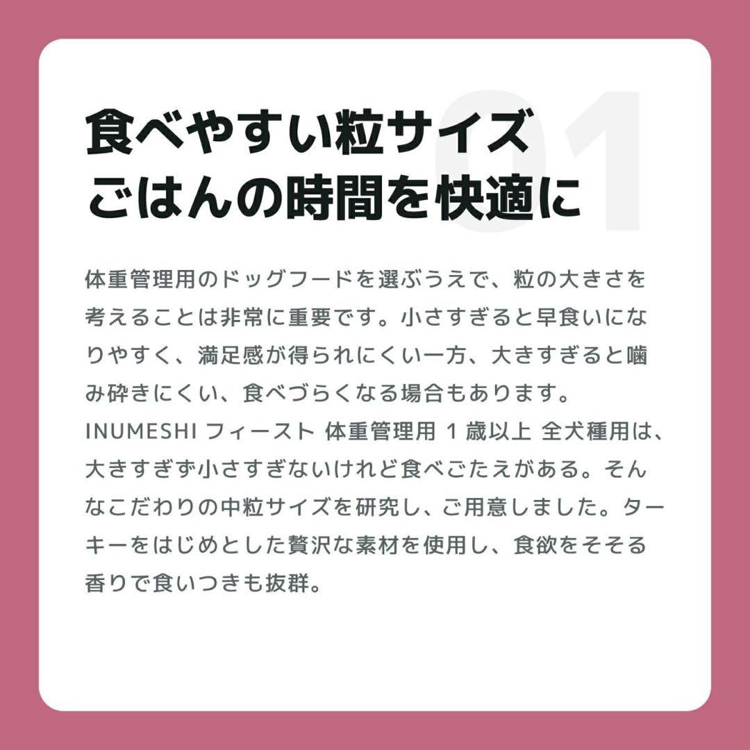 INUMESHI・フィースト　体重管理用・1歳以上　全犬種用　15kg