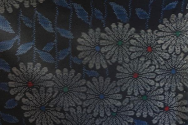 未使用品 本場大島紬 紬 アンサンブル ネイビー 枝花 身丈153.0cm 正絹