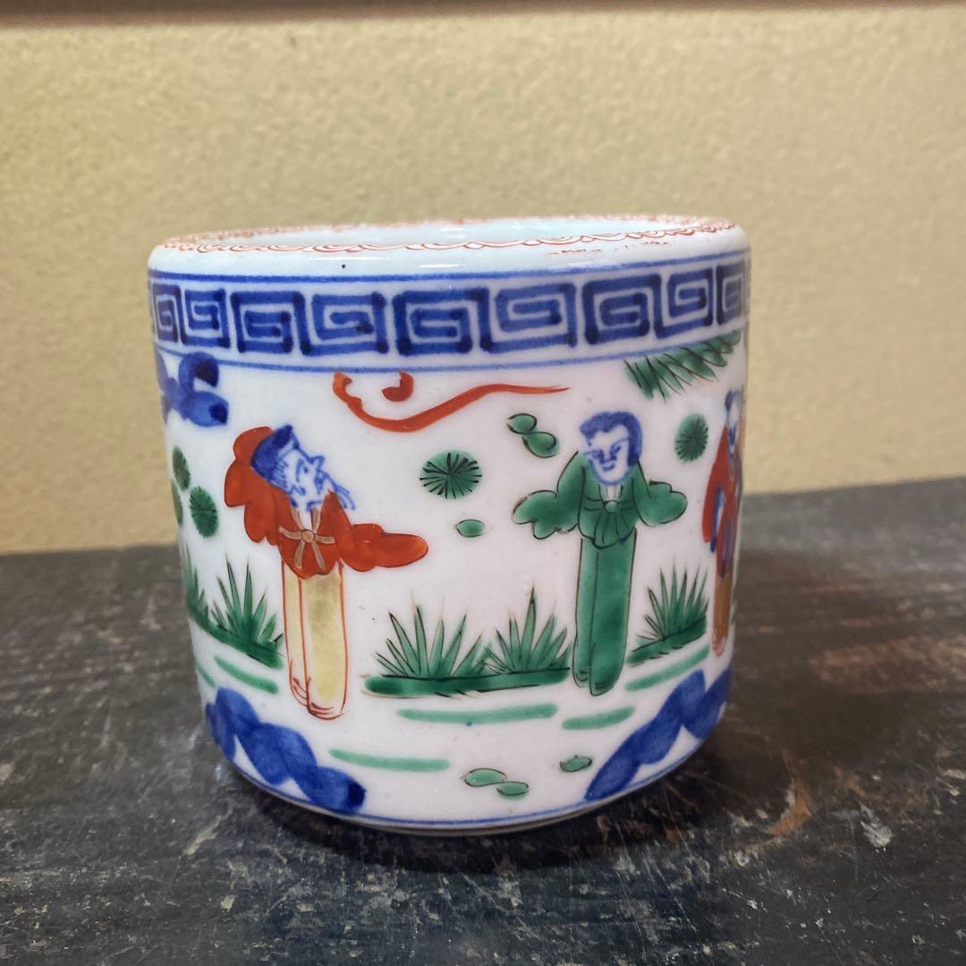中国古玩　色絵人物図香炉A