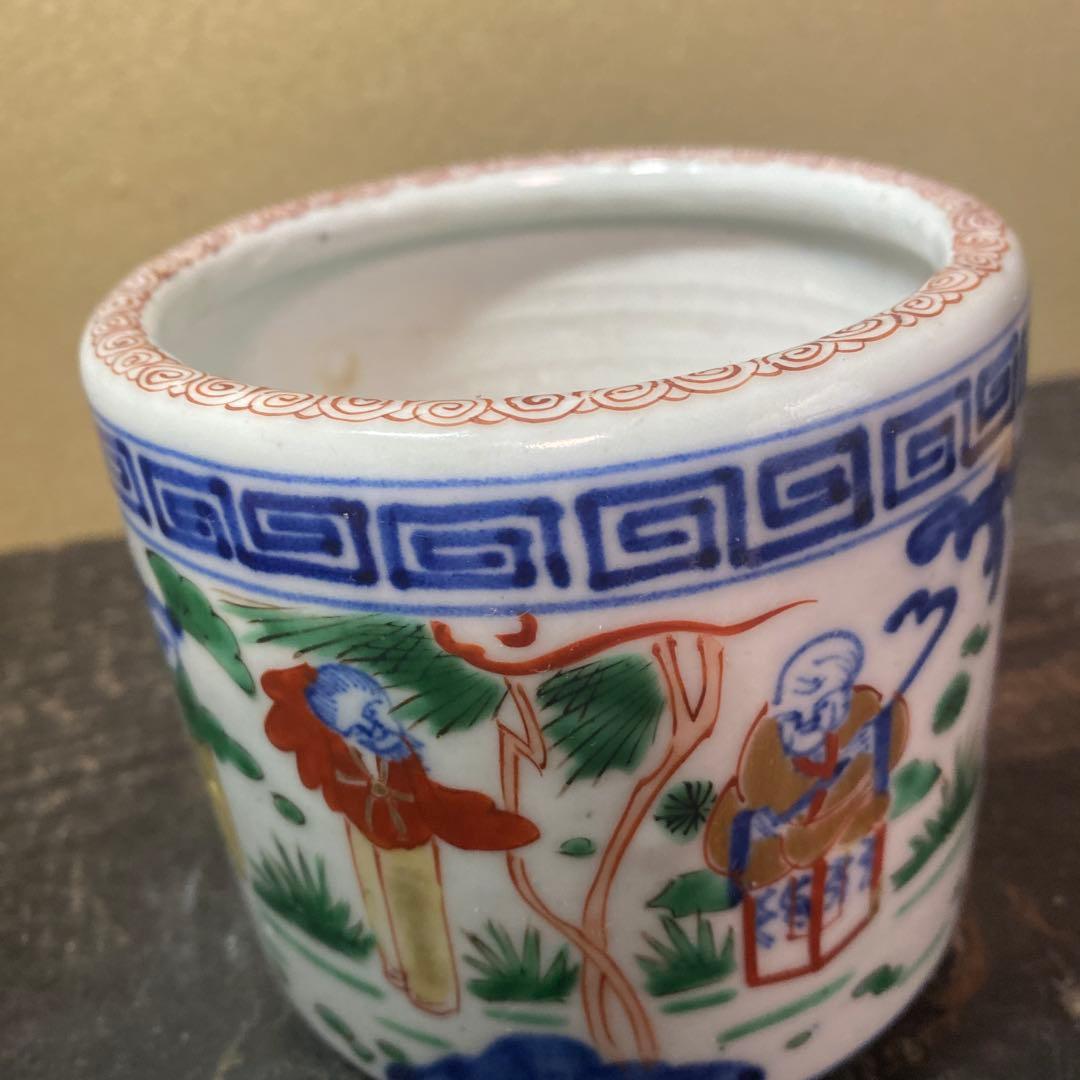 中国古玩　色絵人物図香炉A