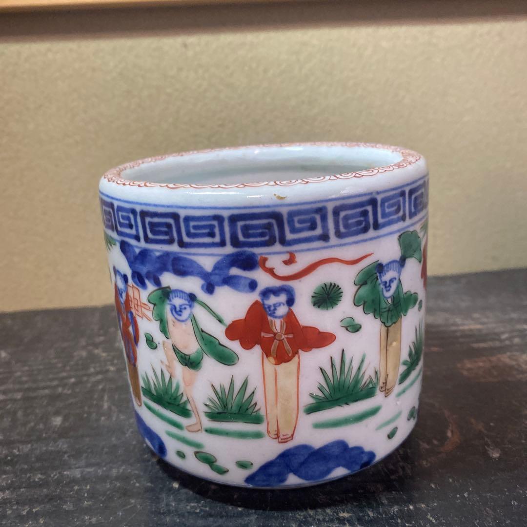 中国古玩　色絵人物図香炉A