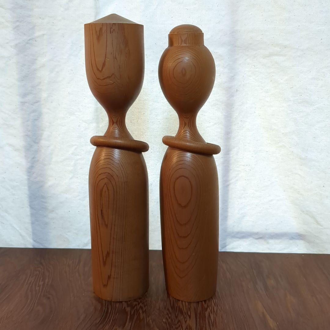 屋久杉　夫婦こけし人形