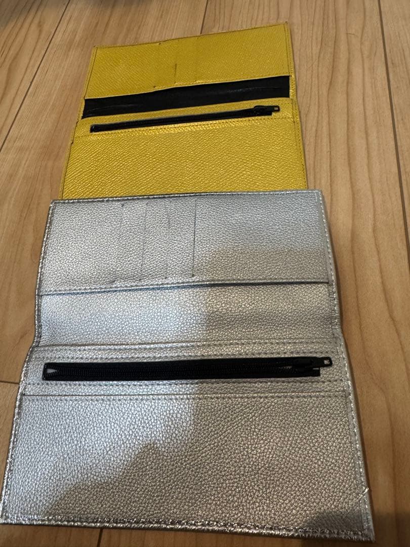 皇居　シルバー　限定 長財布 イエロー 金　黄色 　牛革　財布　風水　金運アップ