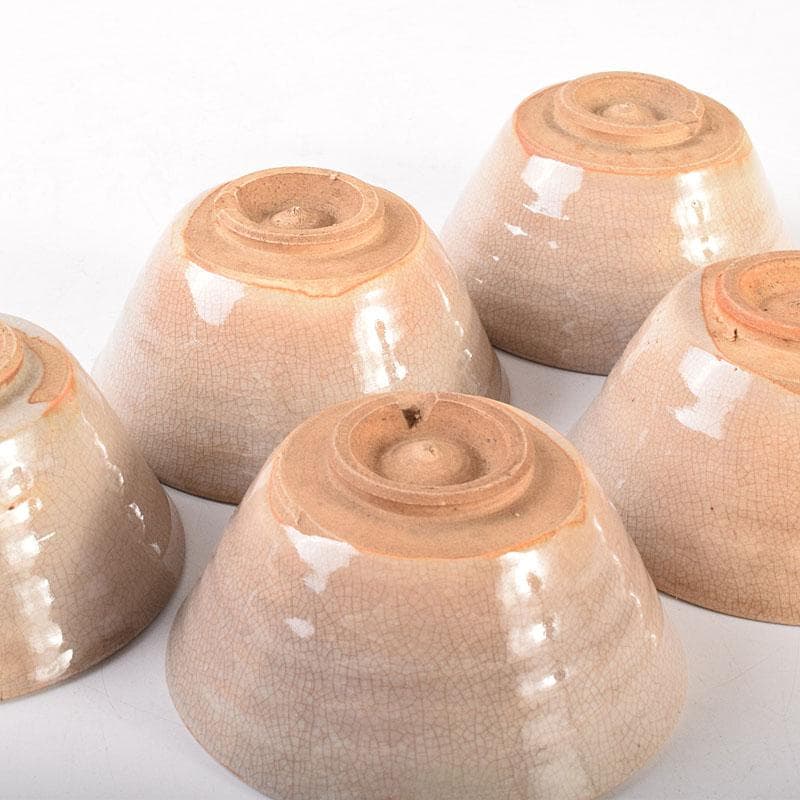 煎茶道具　瑞芝焼　阪上瑞雲作　辰砂　湯呑　5客　共箱　V　6873