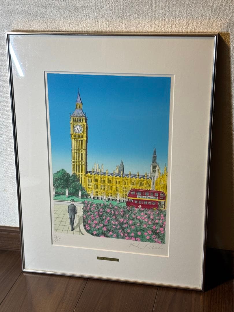 浜松一誓 無所属 「ビックベン(ロンドン)」 81100 リトグラフサイン有