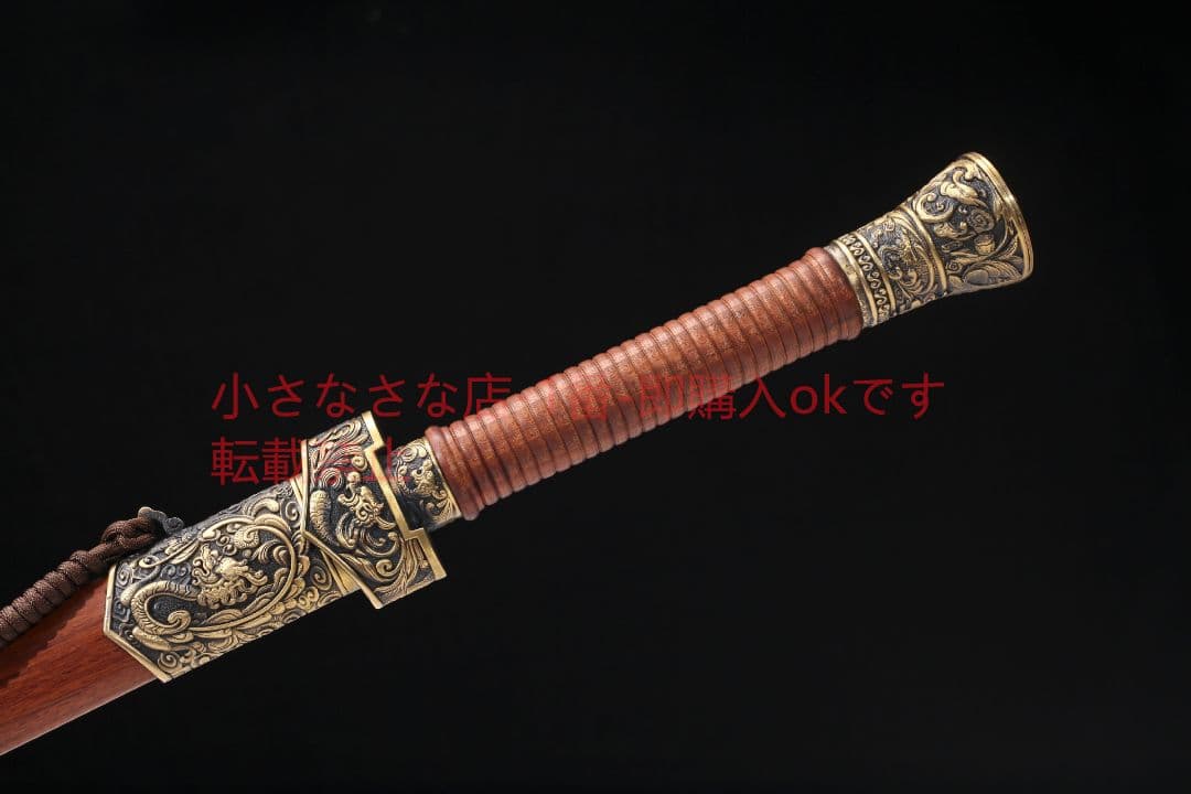 竜鳳腰刀純銅上等酸枝木紋鋼焼刃  古兵器 武具 刀装具 日本刀 模造刀 居合刀
