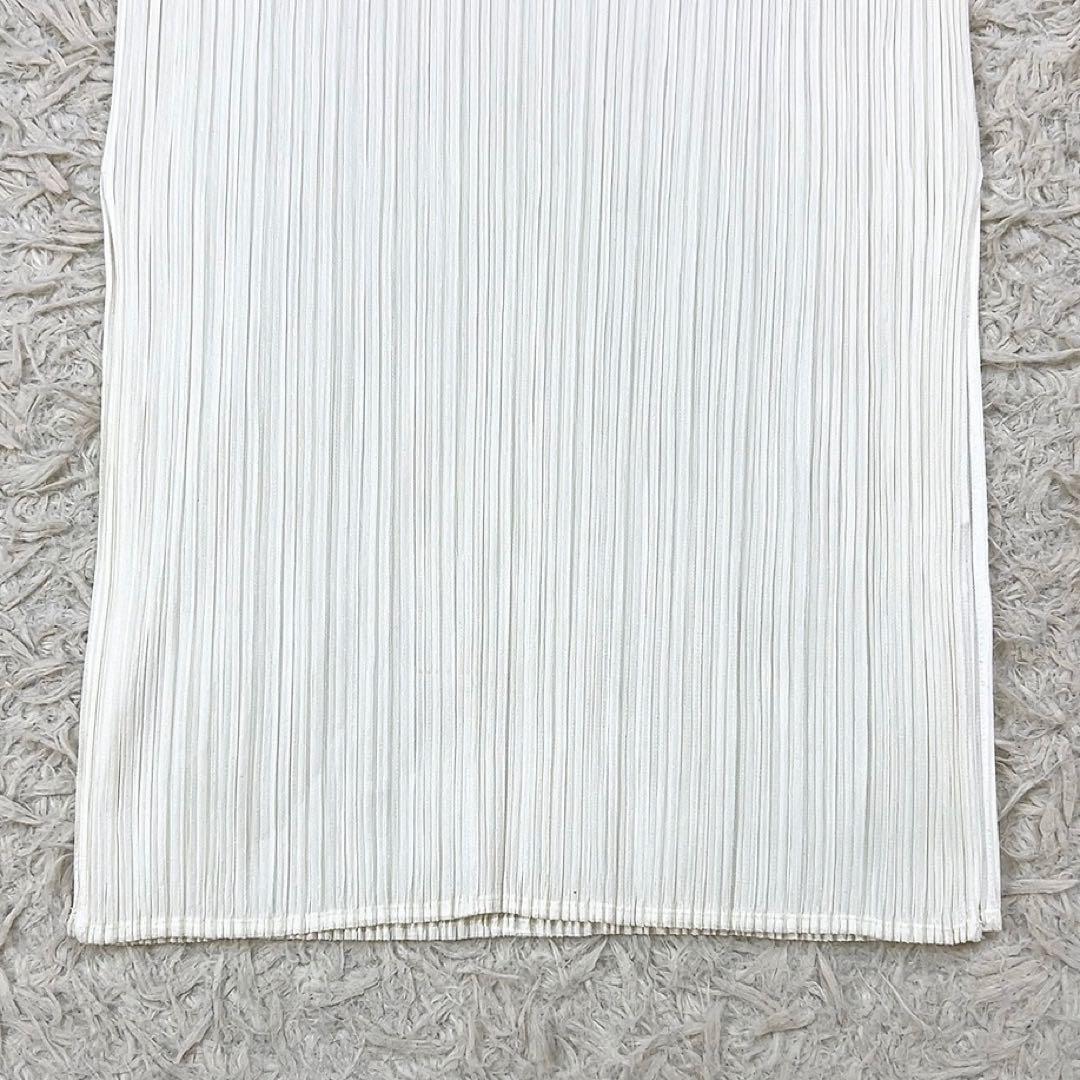 プリーツプリーズ ロング タンクトップ チュニック ワンピース 3 ホワイト 白