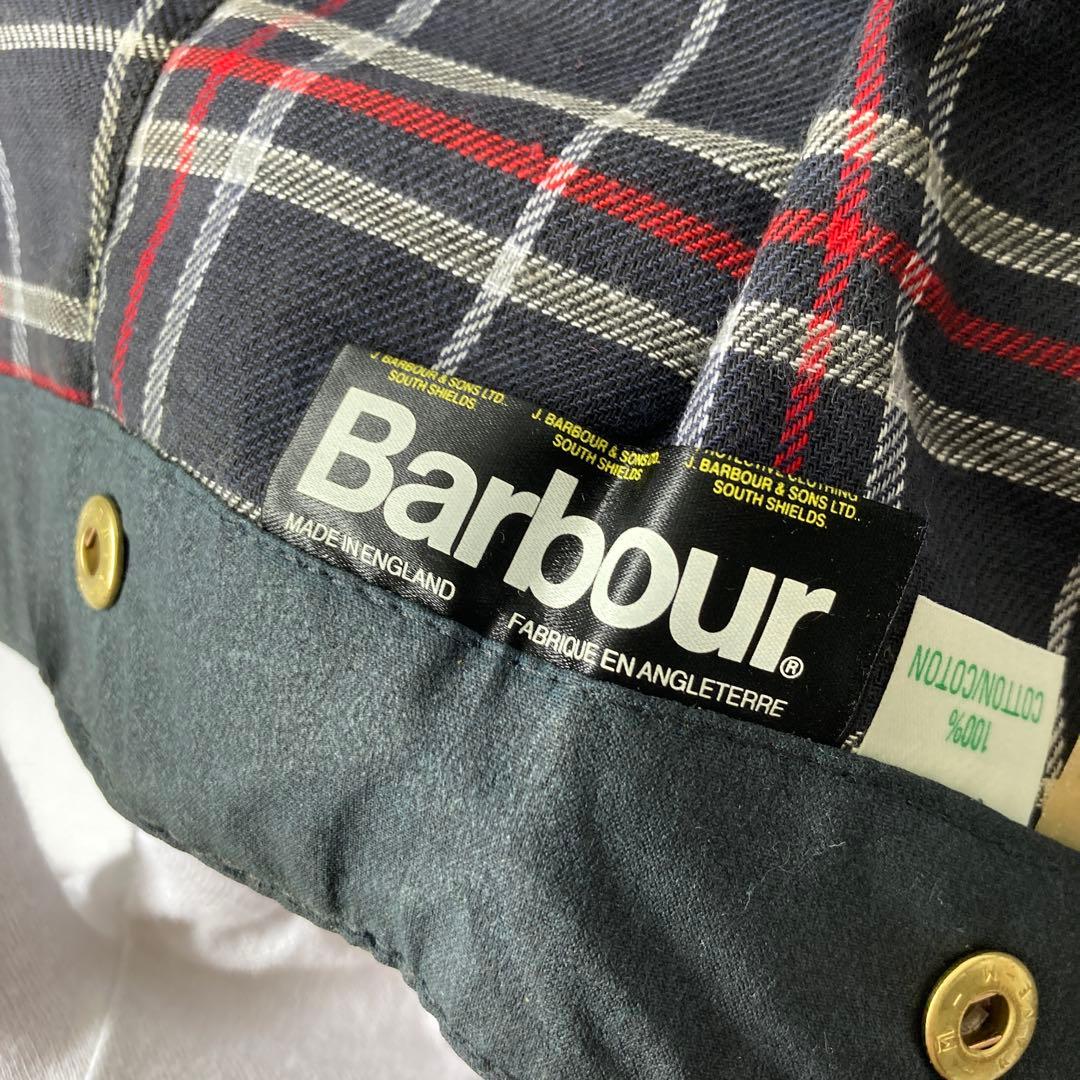 デッドストック 80s バブアー A106 ワックスドコットン フード ネイビー