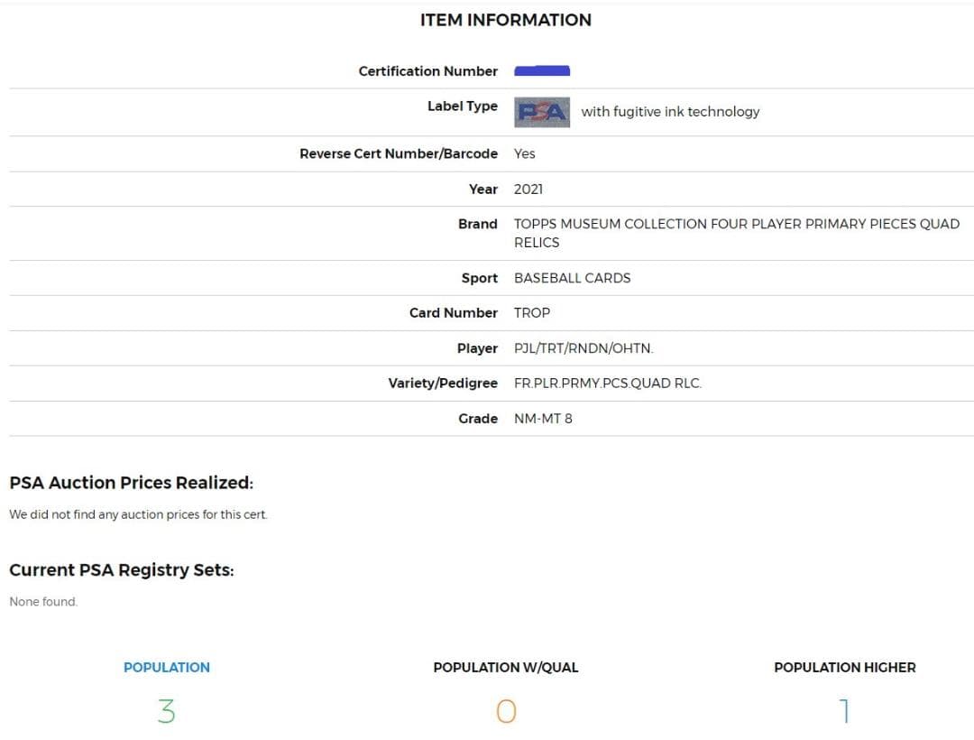 大谷翔平  MUSEUM COLLECTION  QUAD RELICS カード