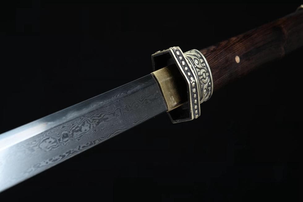 大男将軍刀（黒檀梢） 模造刀 居合刀 武士道 武具 漢剣 唐刀 龍泉剣 手鍛造打