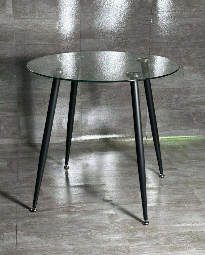 期間限定！丸テーブル オシャレ 強化ガラス テーブル ラクラク組立 新品