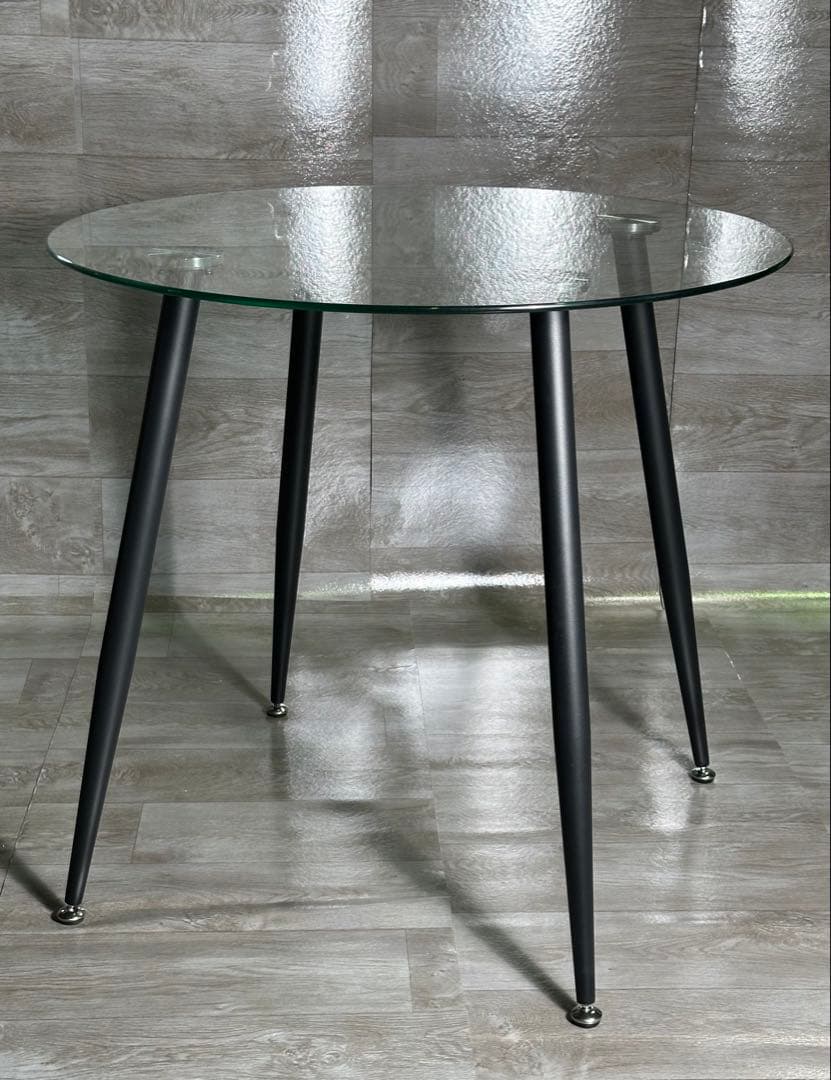 期間限定！丸テーブル オシャレ 強化ガラス テーブル ラクラク組立 新品