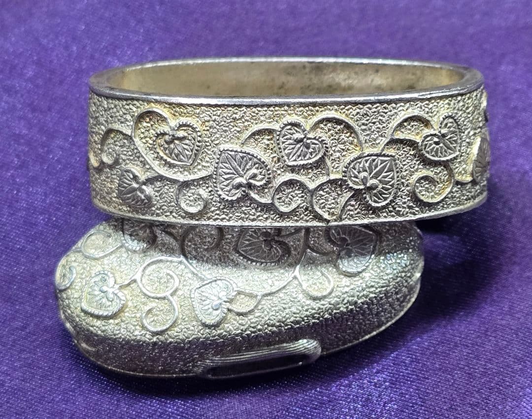 拵金具一作 銀地 3点 刀装具