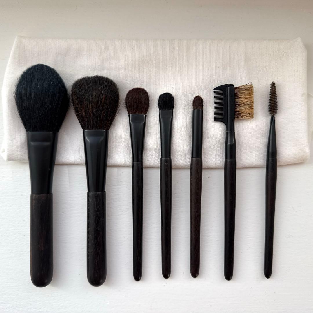 【白鳳堂黒檀】メイクブラシセット 5本 ＋おまけ