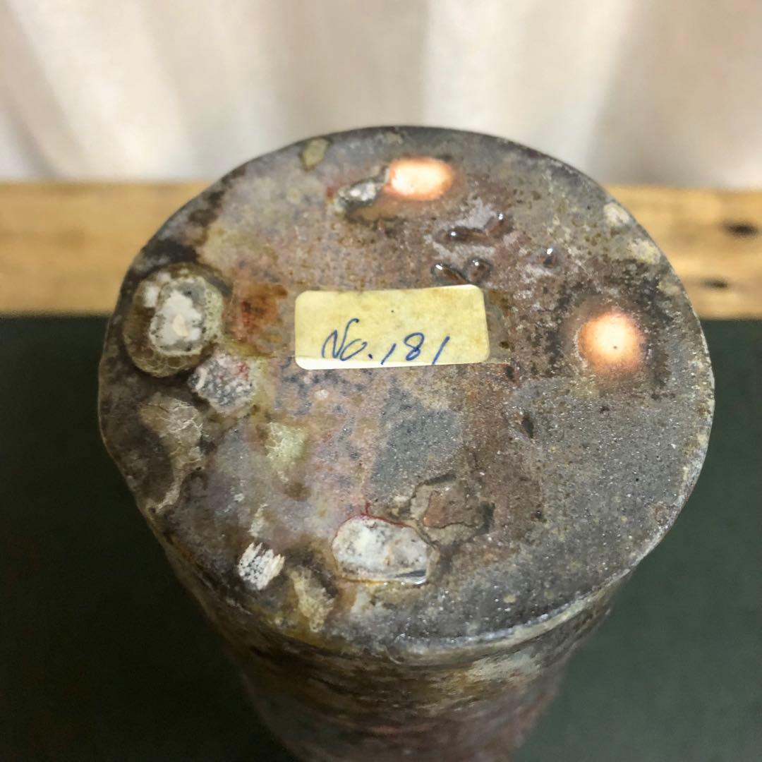 佐久知炎仙 秘色南蛮花器 茶道具 共箱 耳付花入