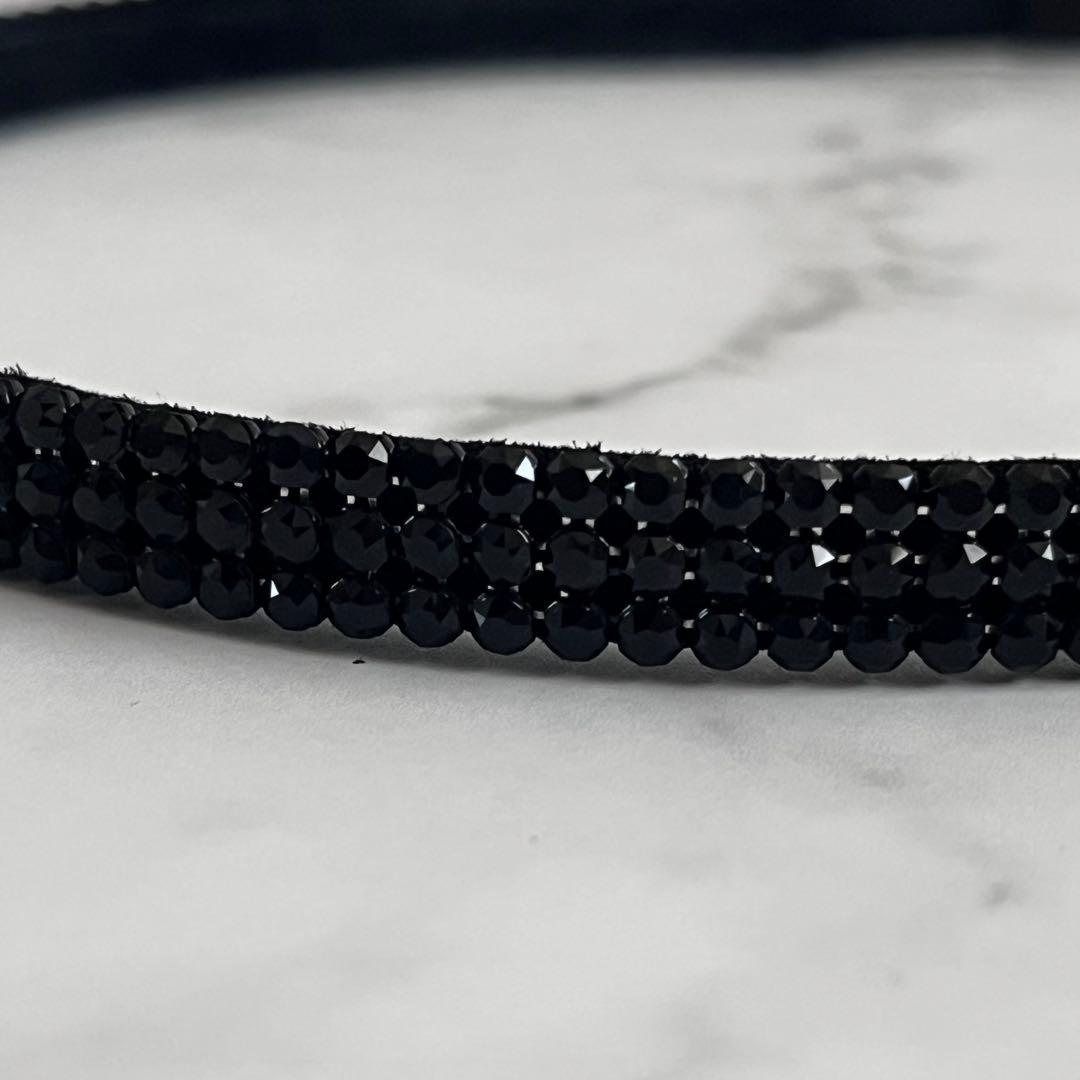 美品acca　アッカ　ラインストーン　カチューシャ　オードリー　ブラック　セット