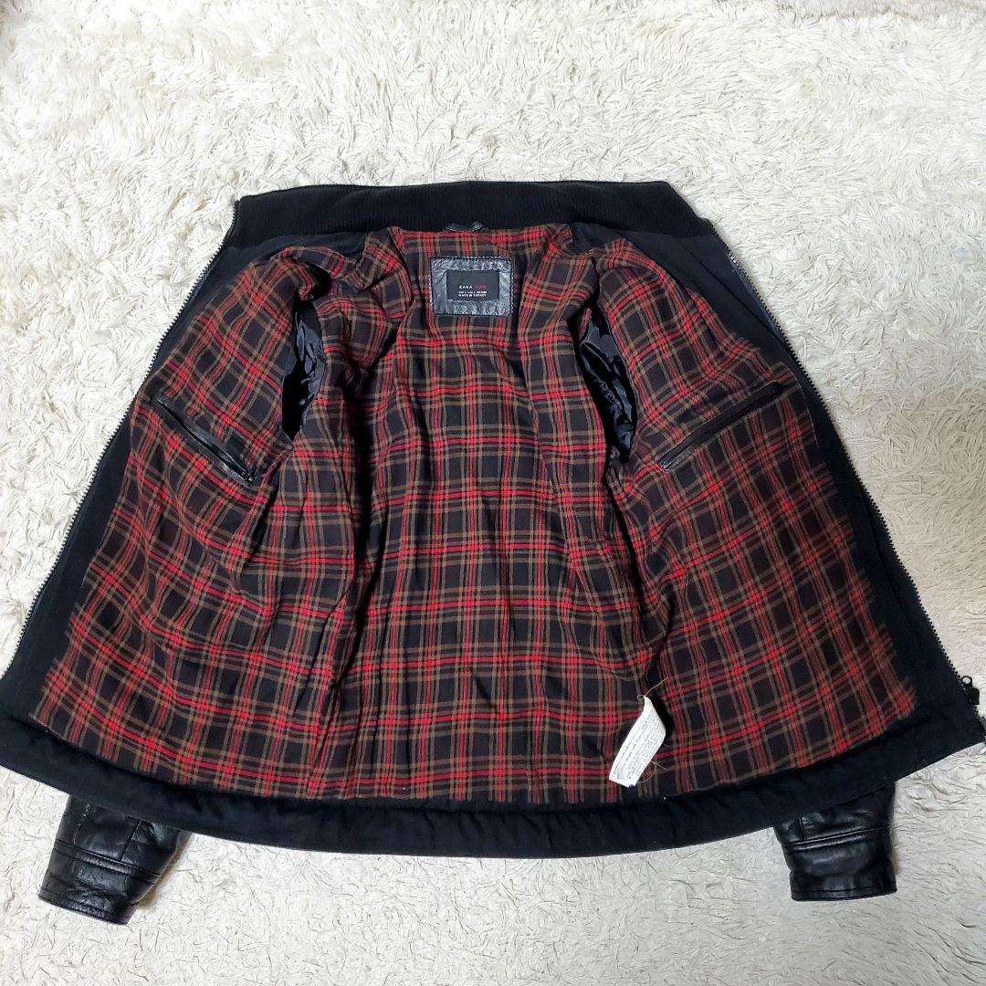 希少 ZARA ザラ 本革キルティング レザーライダース XL