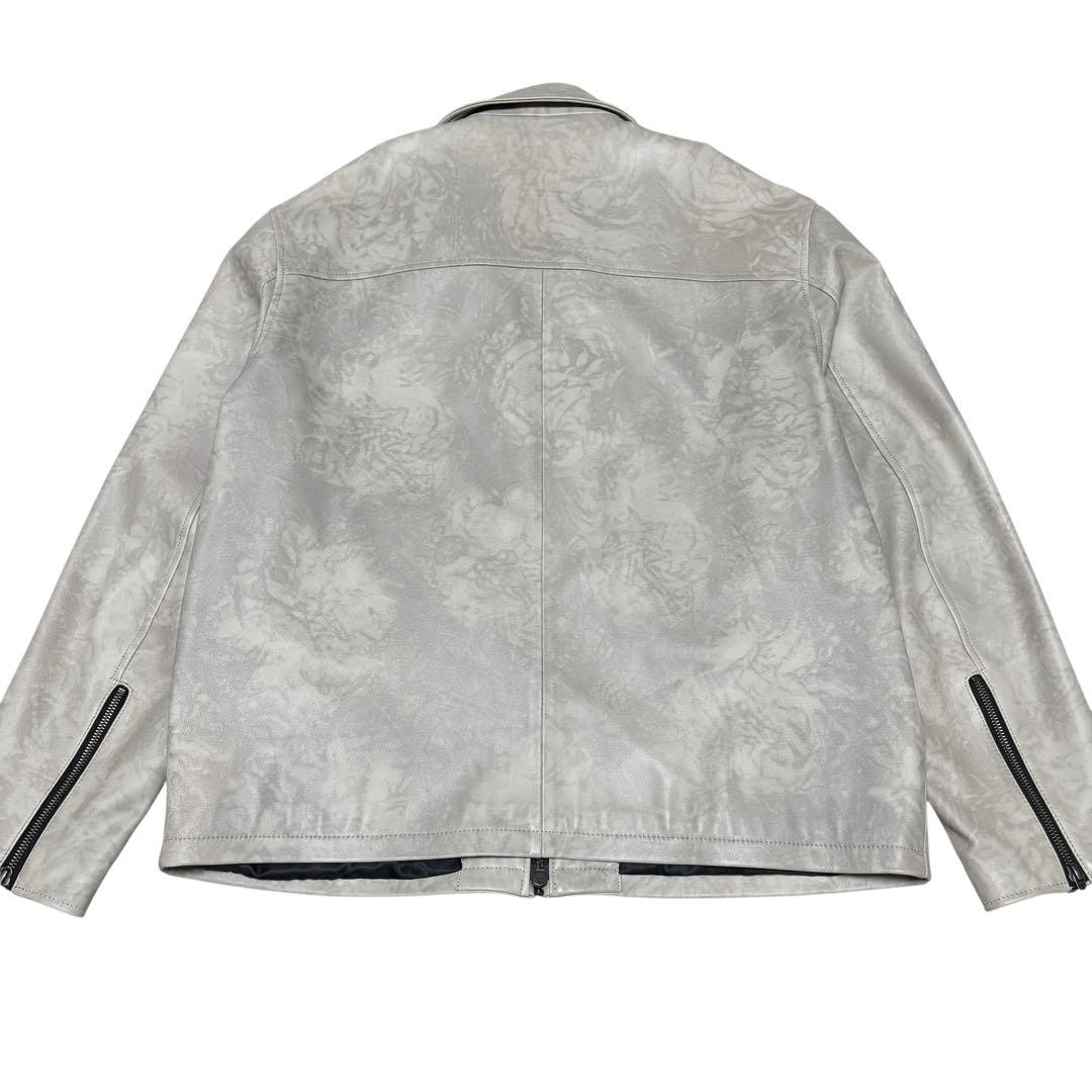 極美品 schaffen 羊革 リアルレザー ライダースジャケット ホワイト