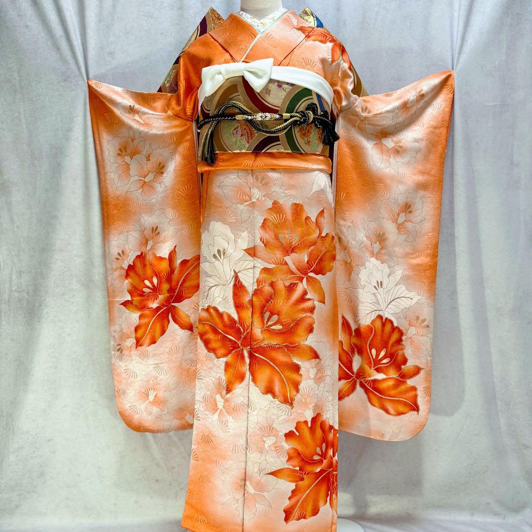 セミアンティーク　振袖フルセット　西陣織袋帯　156〜166　カトレア　可愛い❤︎