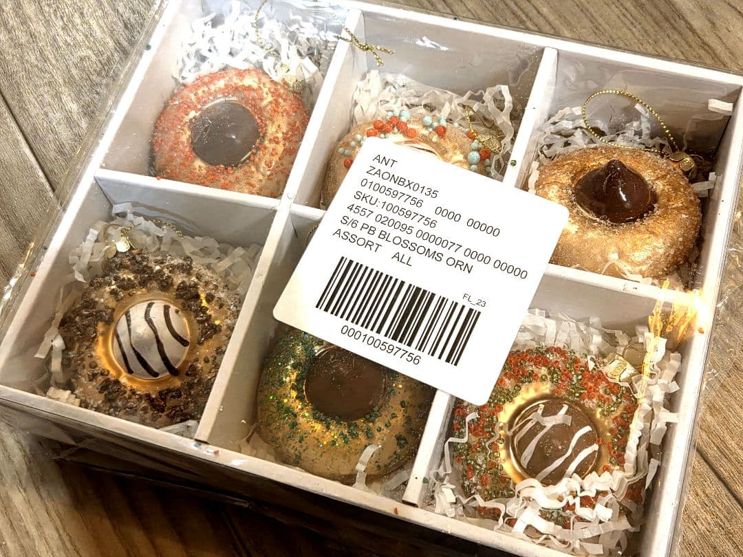 ドーナツ型クリスマスオーナメント6個セット/アンソロポロジー