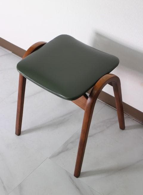秋田木工 ヴィンテージ スタッキング スツール チェア 椅子 曲木 モスグリーン