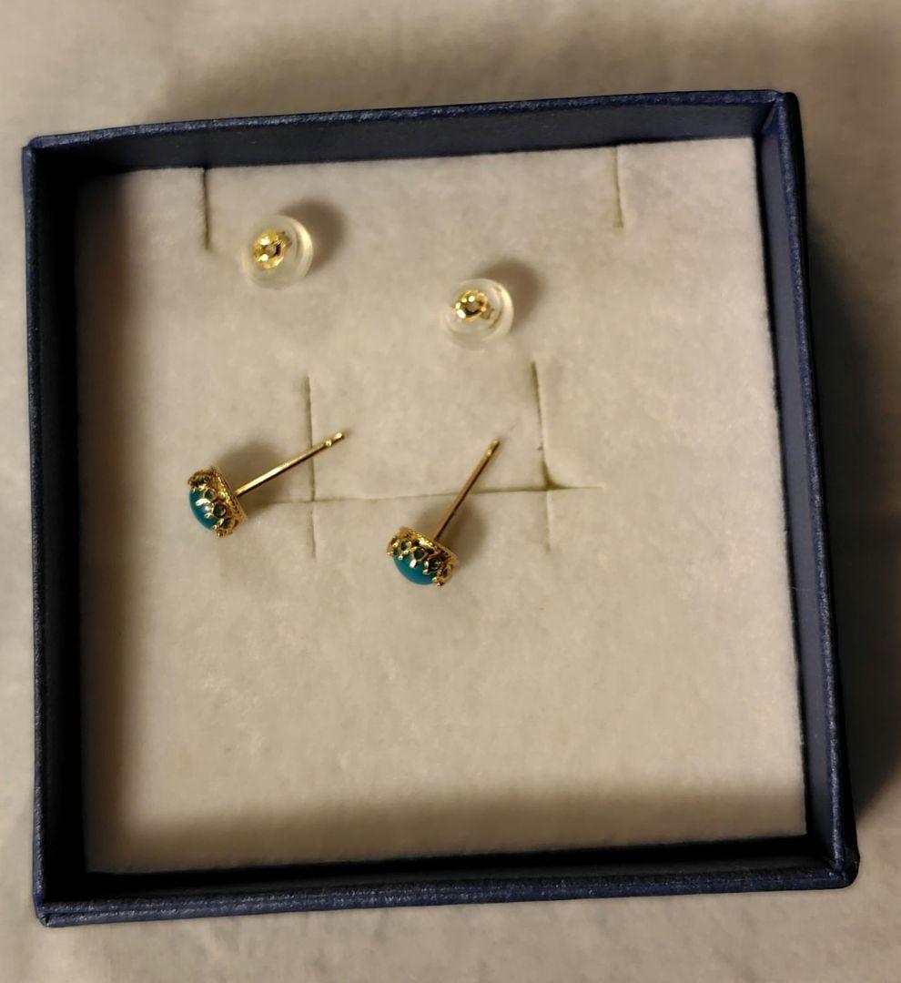 ジュエリーツツミ　K18イエローゴールドターコイズピアス