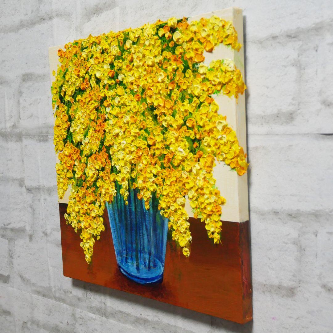 油絵 絵画 アートパネル【ミモザ】