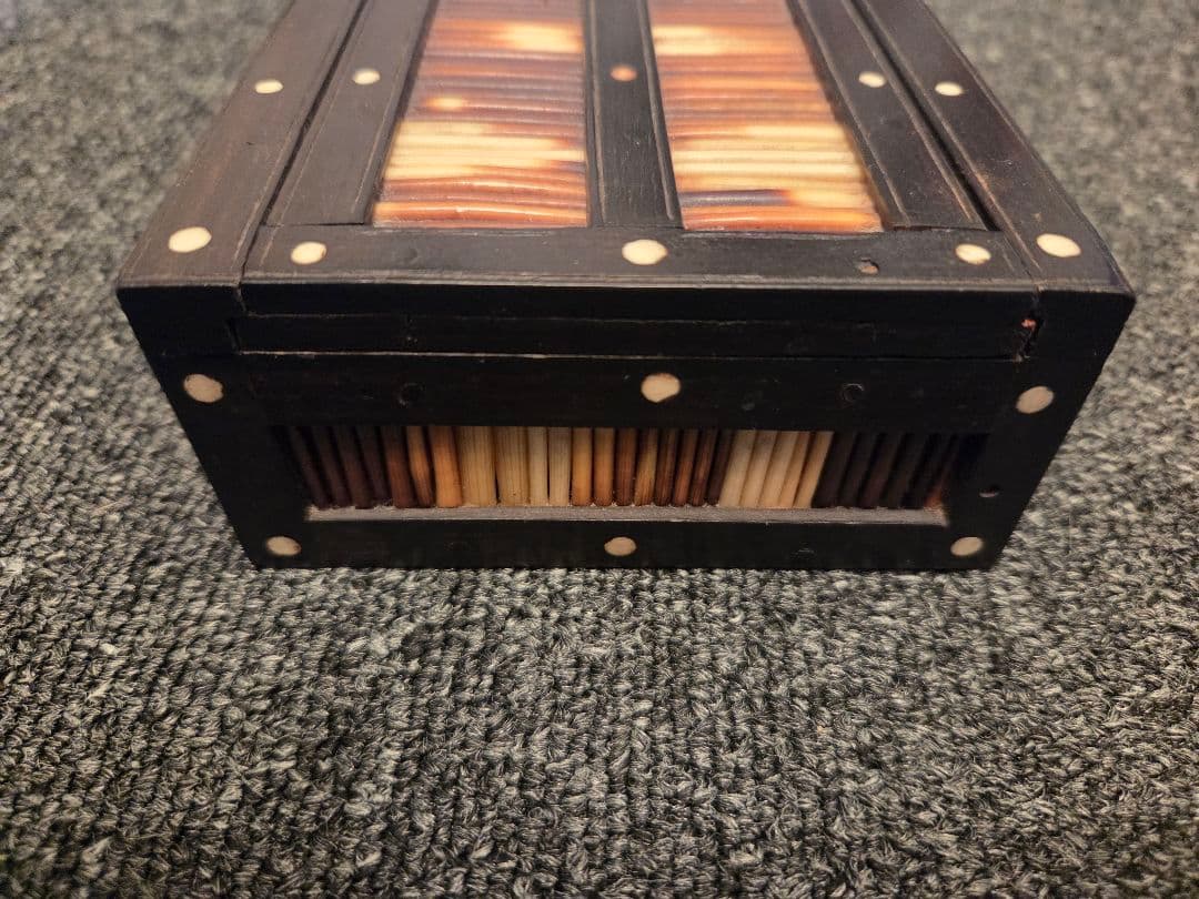 ★レア★ヤマアラシの針 手作り アンティーク アングロインディアン ケース 黒檀