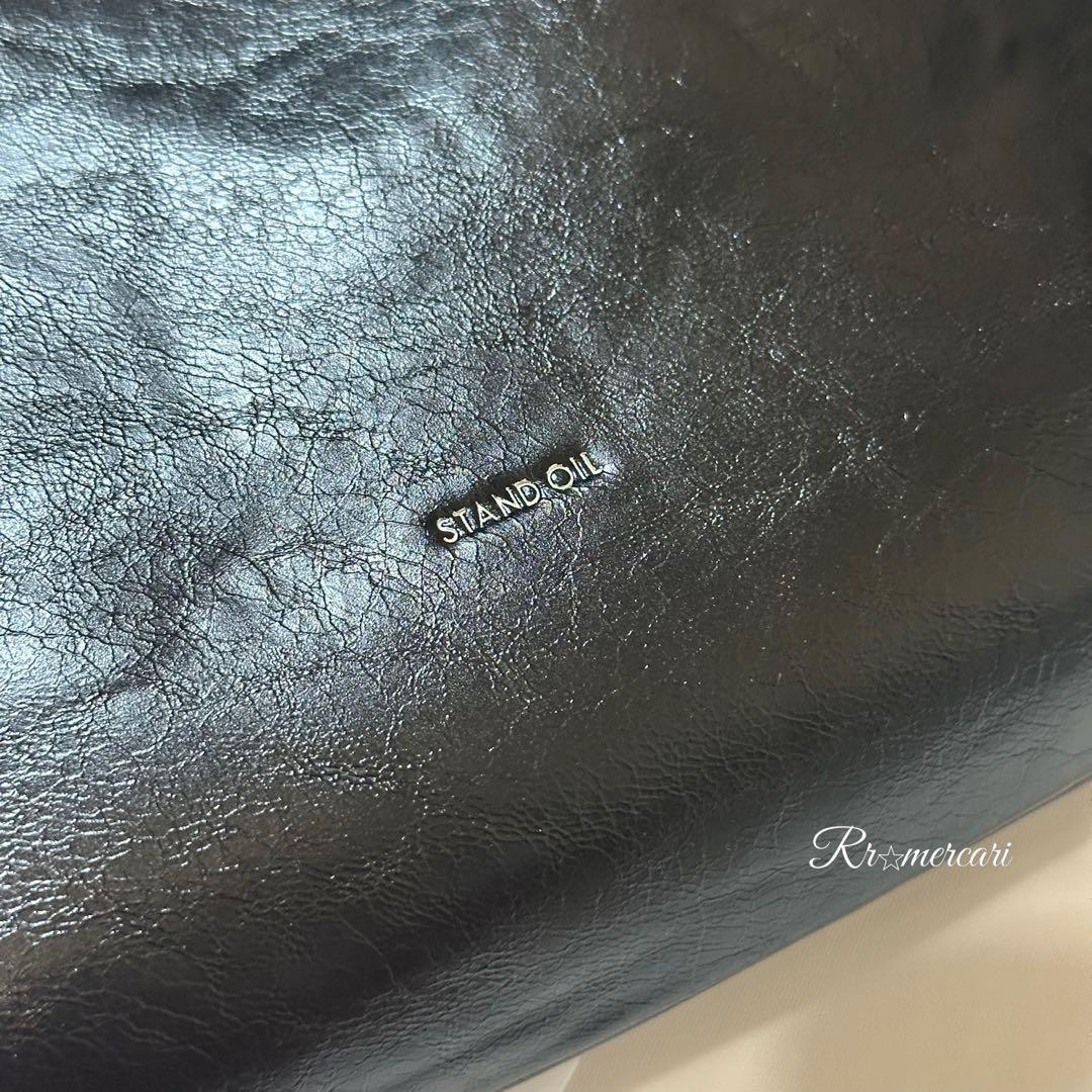 新品★即日発送 STAND OIL ブラックレザーショルダーバッグ　/m4