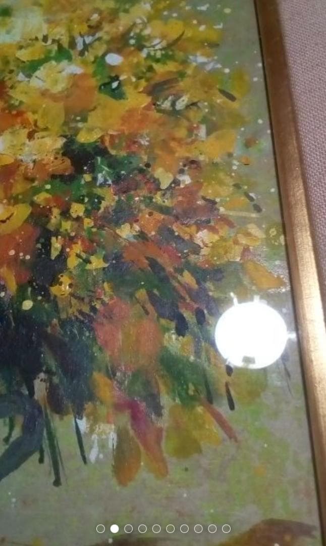 張昆　黄花　油彩4号真作定価15万円ぐらい最終値下げサイン3あり状態いい