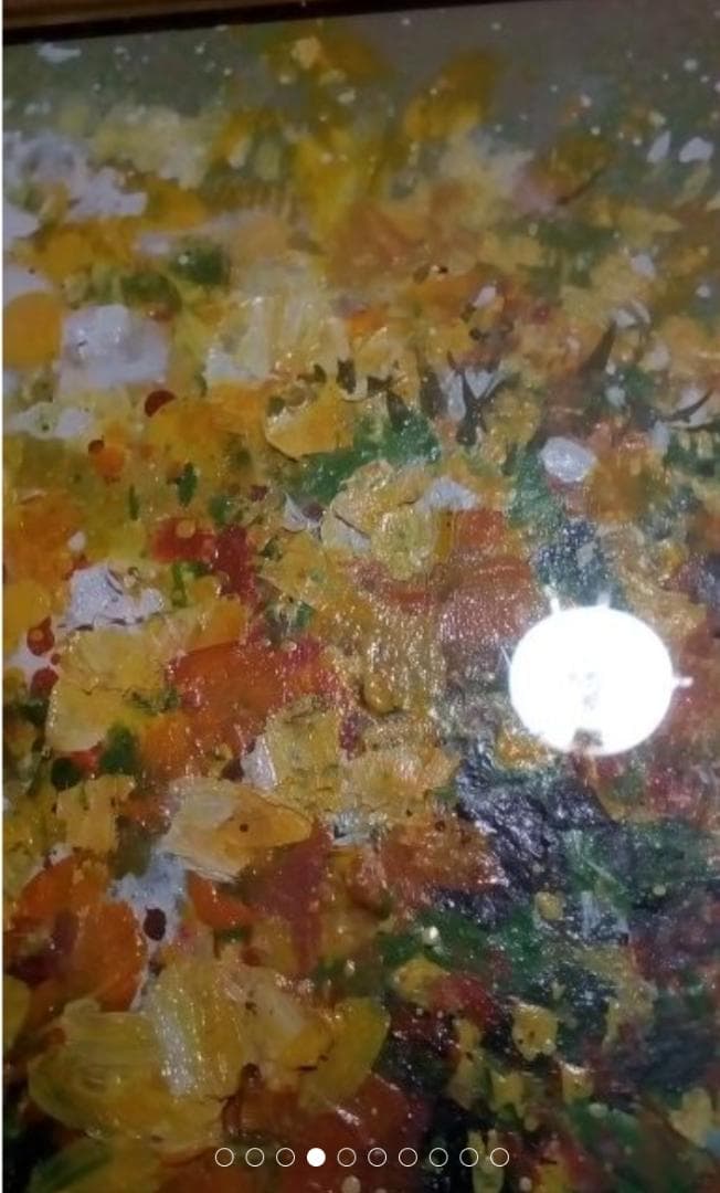 張昆　黄花　油彩4号真作定価15万円ぐらい最終値下げサイン3あり状態いい