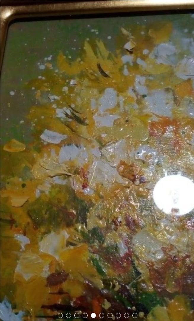 張昆　黄花　油彩4号真作定価15万円ぐらい最終値下げサイン3あり状態いい