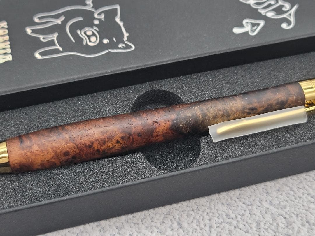 新品　こぶた工房　極上花梨瘤　紅白グロテスク　金金具　シャープペンシル0.5