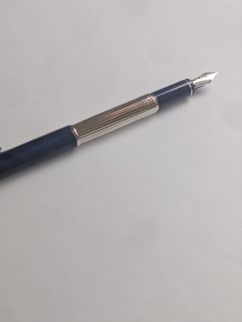 パイロット　グリーン　ロジウム＆マーブル　中字　万年筆　ブルー