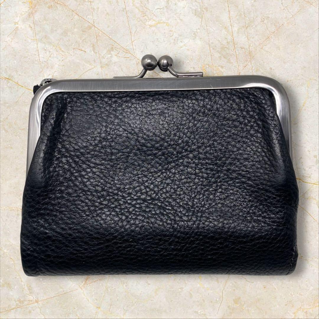 土屋鞄 トーンオイルヌメ がま口ポケット財布 ブラック 財布 がま口 黒