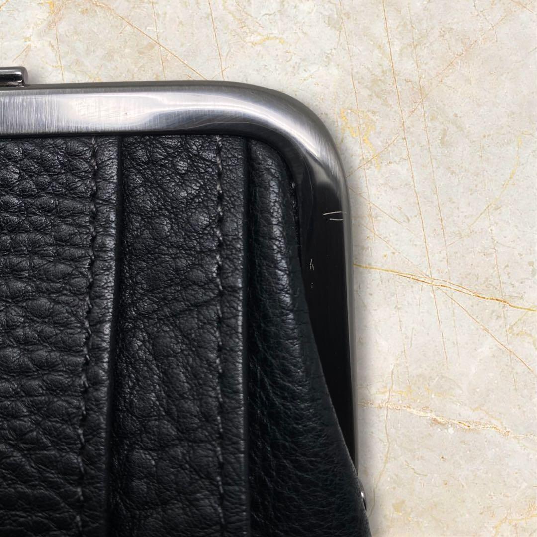 土屋鞄 トーンオイルヌメ がま口ポケット財布 ブラック 財布 がま口 黒