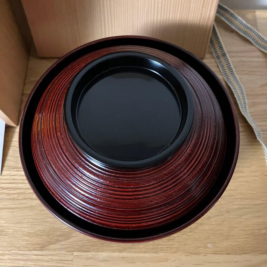 輪島塗 大雅堂謹製 乱れ挽 大椀5客 雑煮椀/丼椀/麺椀/煮物椀 漆器