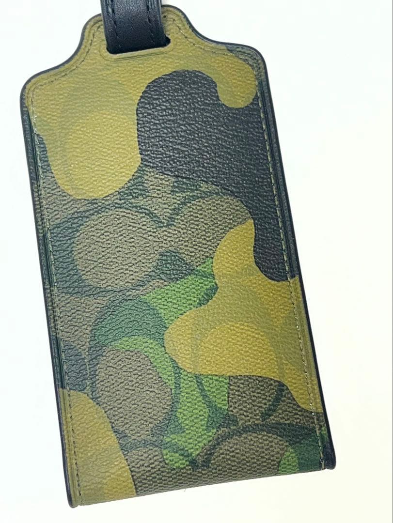 コーチ COACH ネームタグ シグネチャー ラゲッジタグ グリーンマルチ