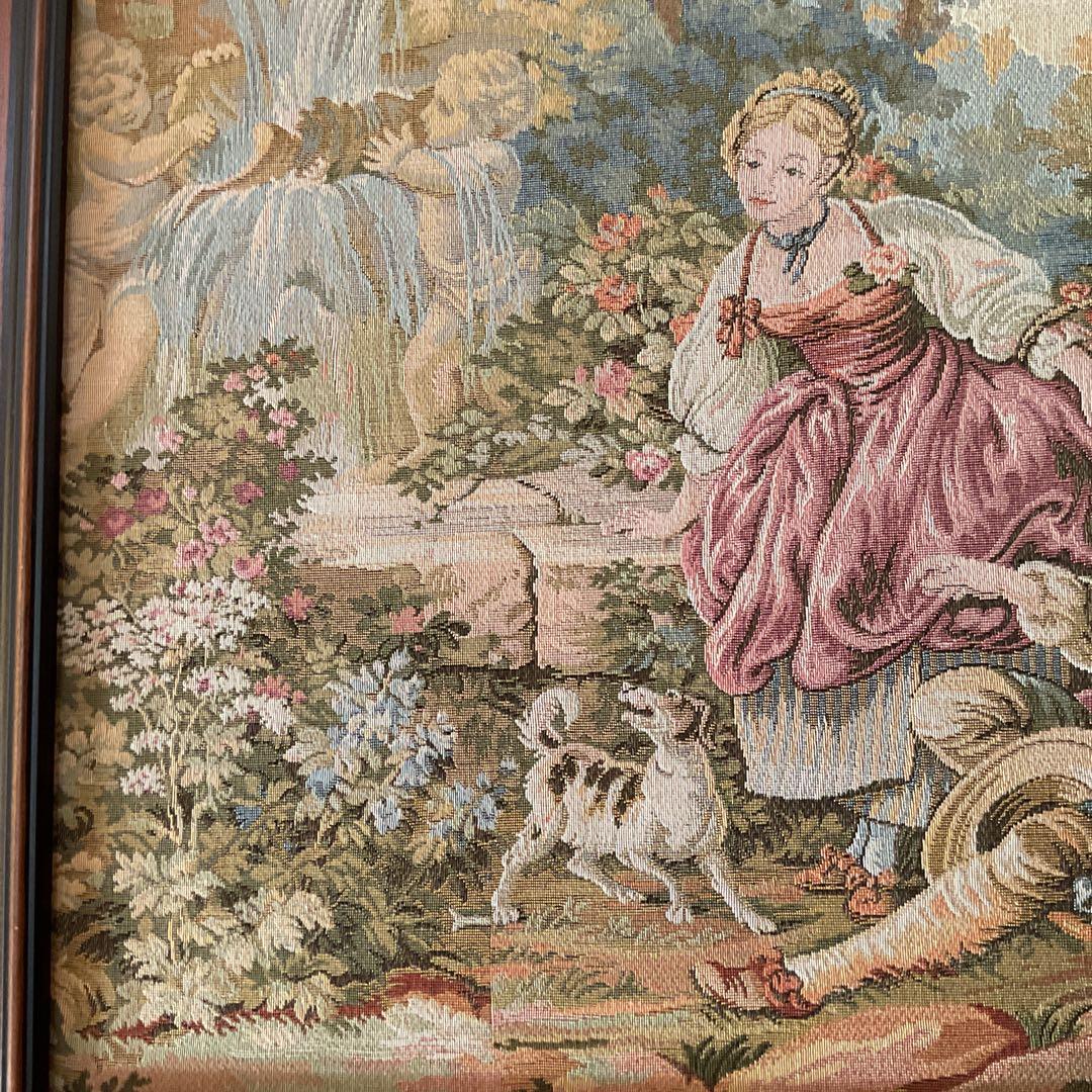 刺繍アート メルヘン調 大型インテリア壁掛け 木枠額装仕立て