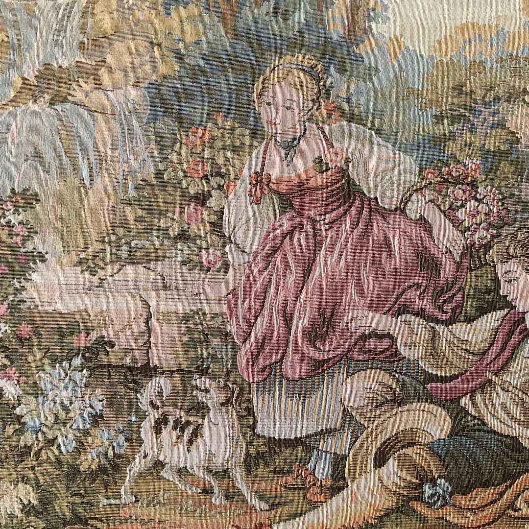 刺繍アート メルヘン調 大型インテリア壁掛け 木枠額装仕立て