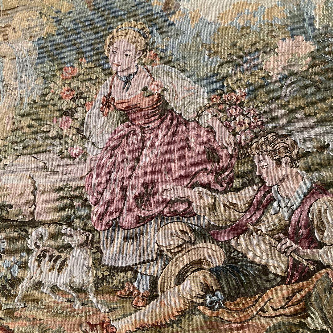 刺繍アート メルヘン調 大型インテリア壁掛け 木枠額装仕立て