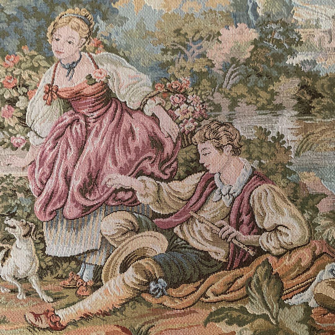 刺繍アート メルヘン調 大型インテリア壁掛け 木枠額装仕立て