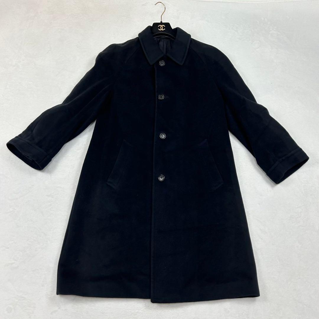 I248 L ロエベ カシミヤ100% ロングコート ネイビー メンズ