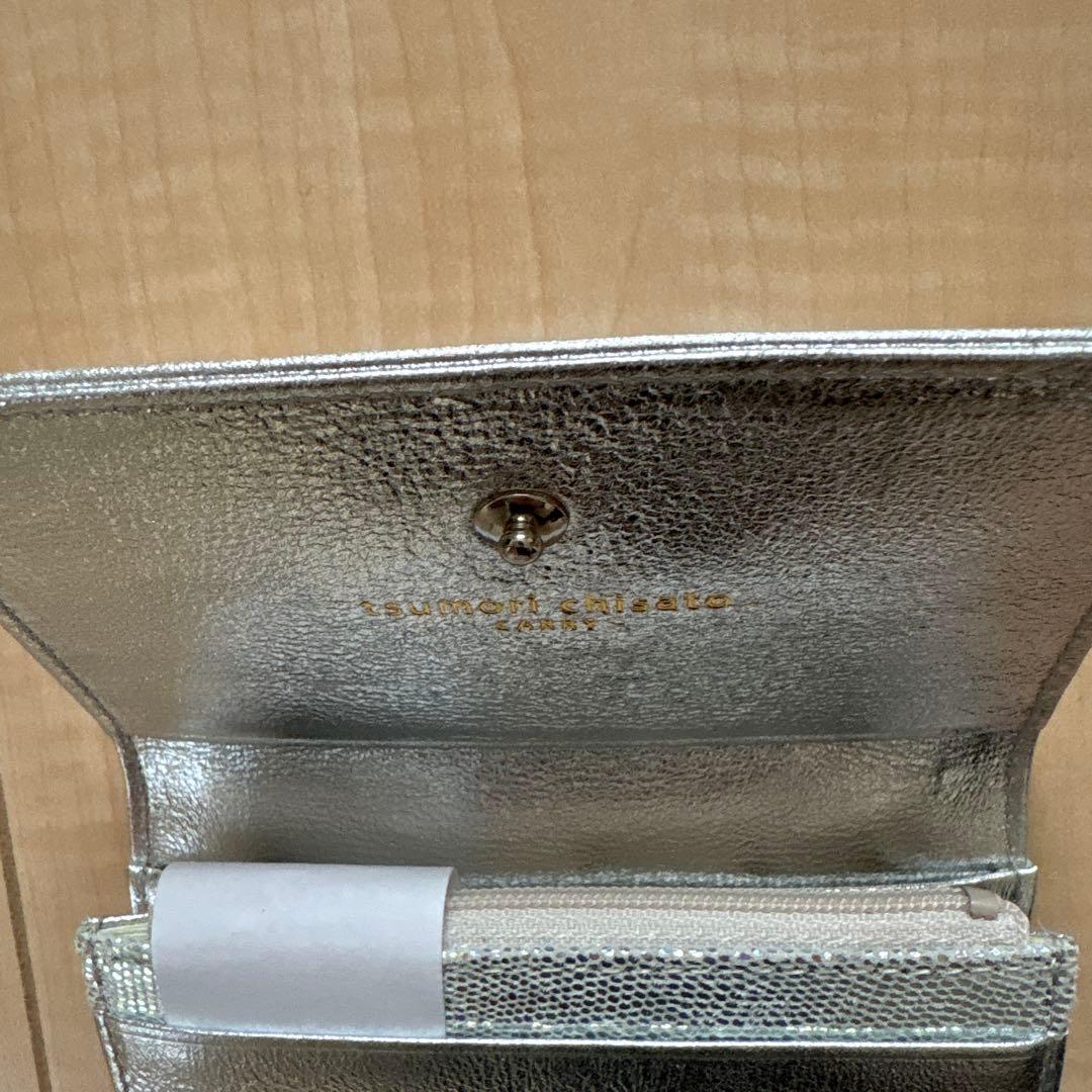 [新品]ツモリチサト マルチケース　パスケース　小銭入れ　シルバー　ドット