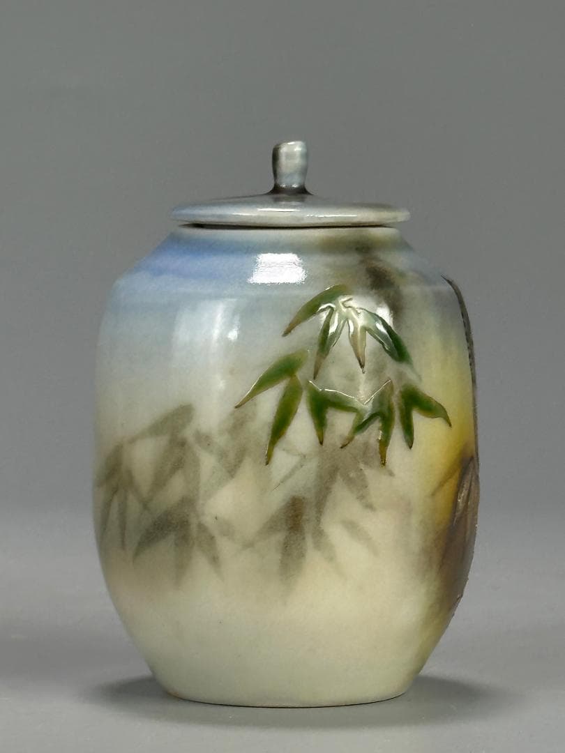 日本美術　茶道具　蓋付小壺　茶入　伊藤北斗作　共箱　師：人間国宝 　藤本能道