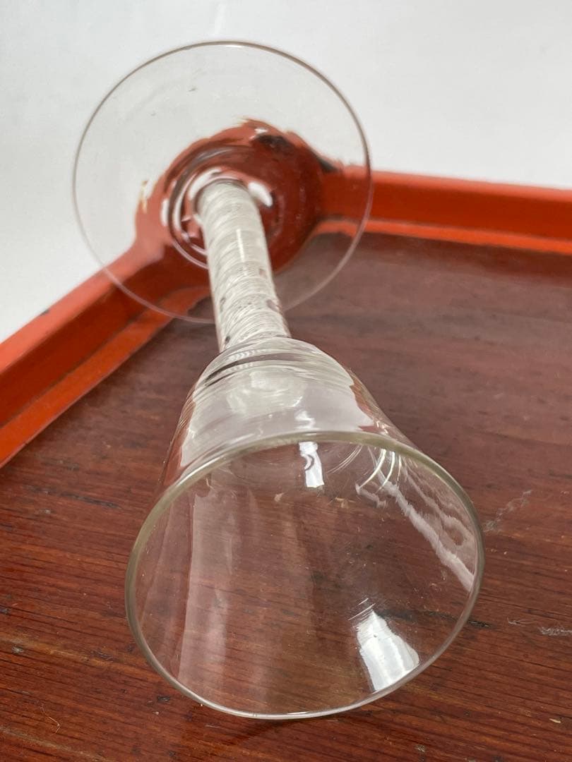 エアーツイストグラス　イギリス　エアーツイストステムグラス オペークツイスト